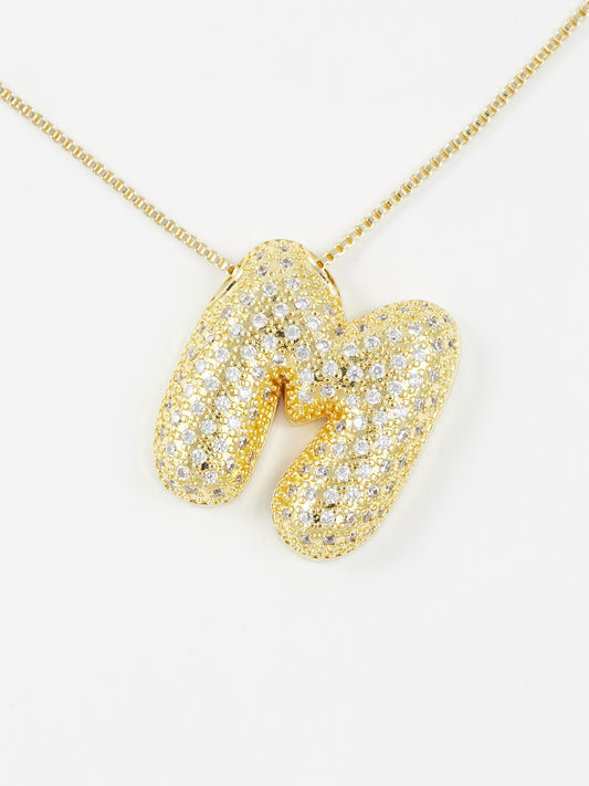 Jumbo Bling Bubble Initial Necklace