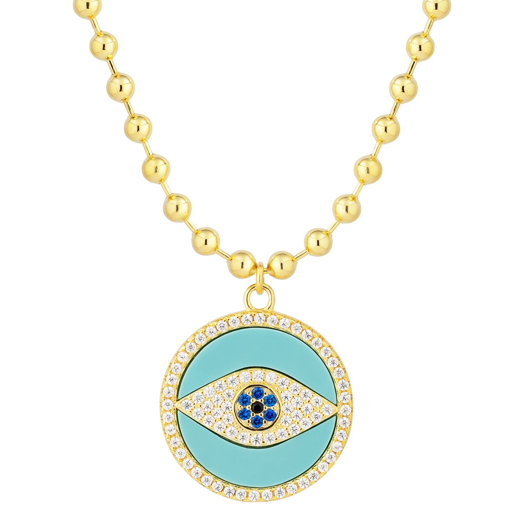 The Athena Medallion Necklace | Ball Bead Chain