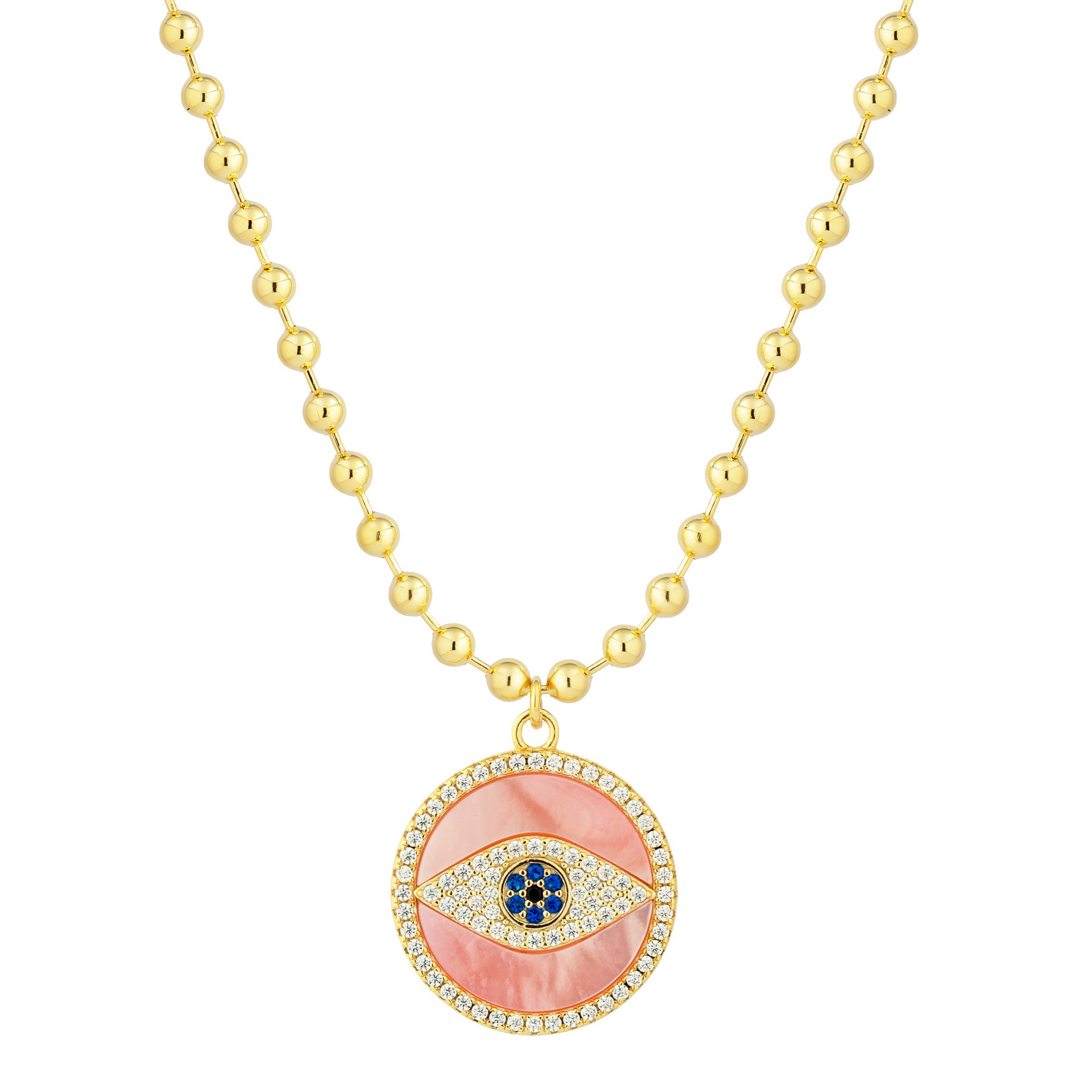 The Athena Medallion Necklace | Ball Bead Chain