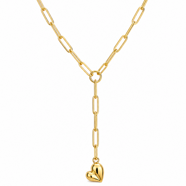 Heart Drop Lariat Necklace