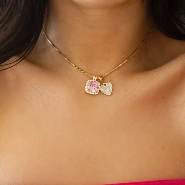 Mini CZ Heart Charm Pendant