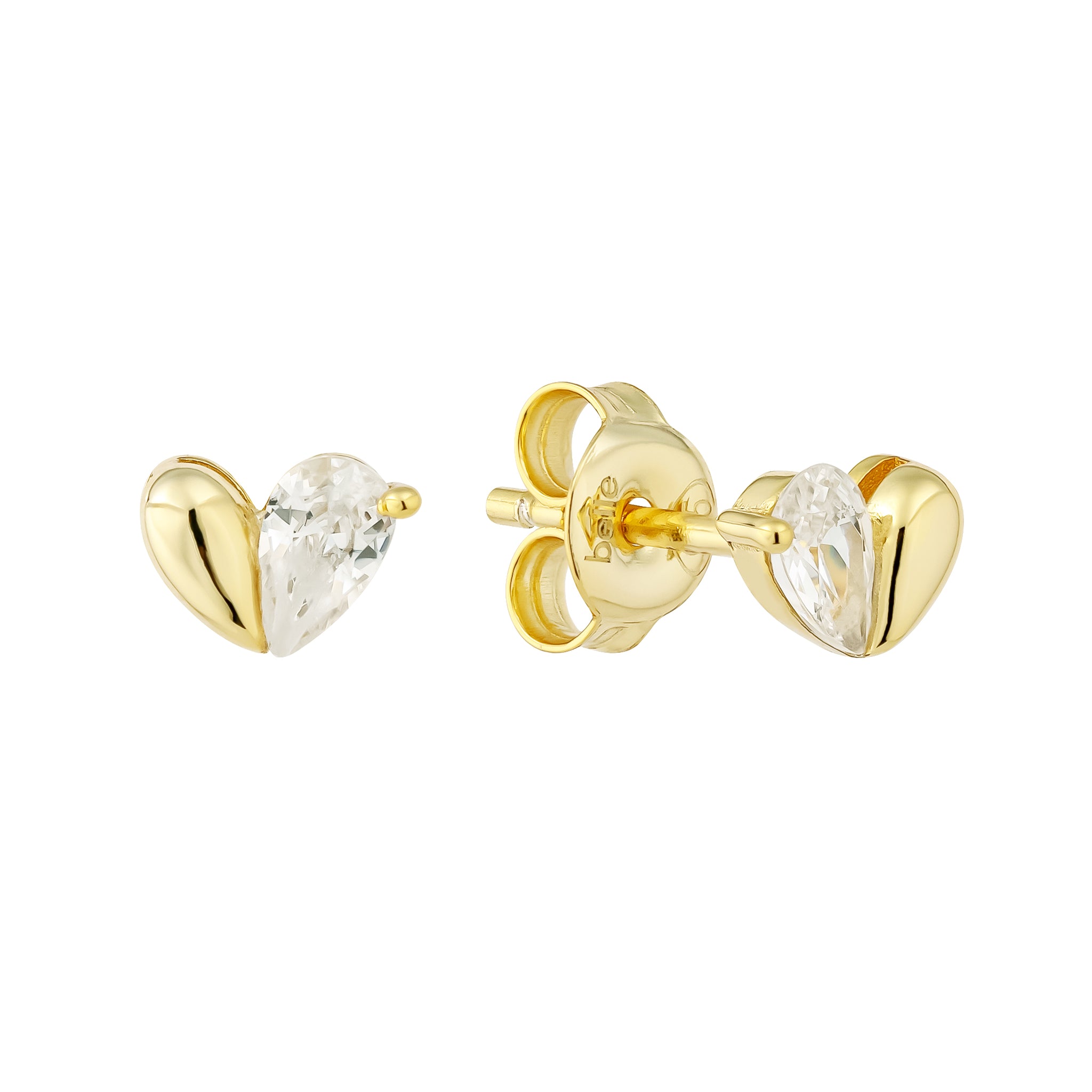 mini cz heart stud