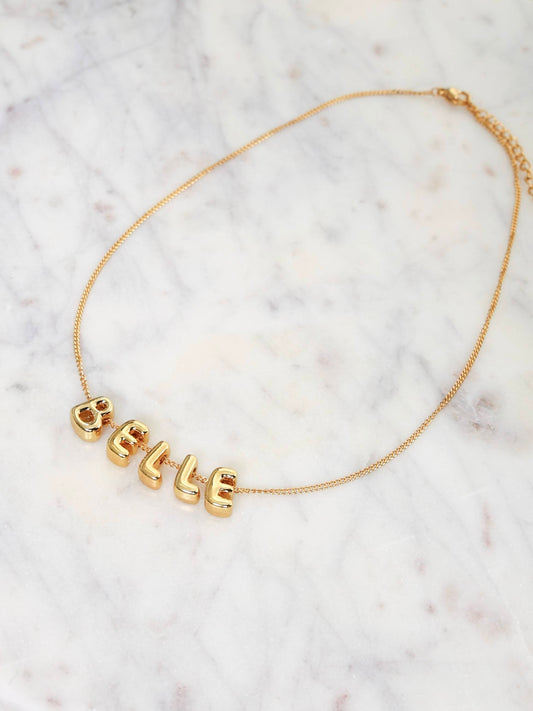 Bubble Charm Name Necklace