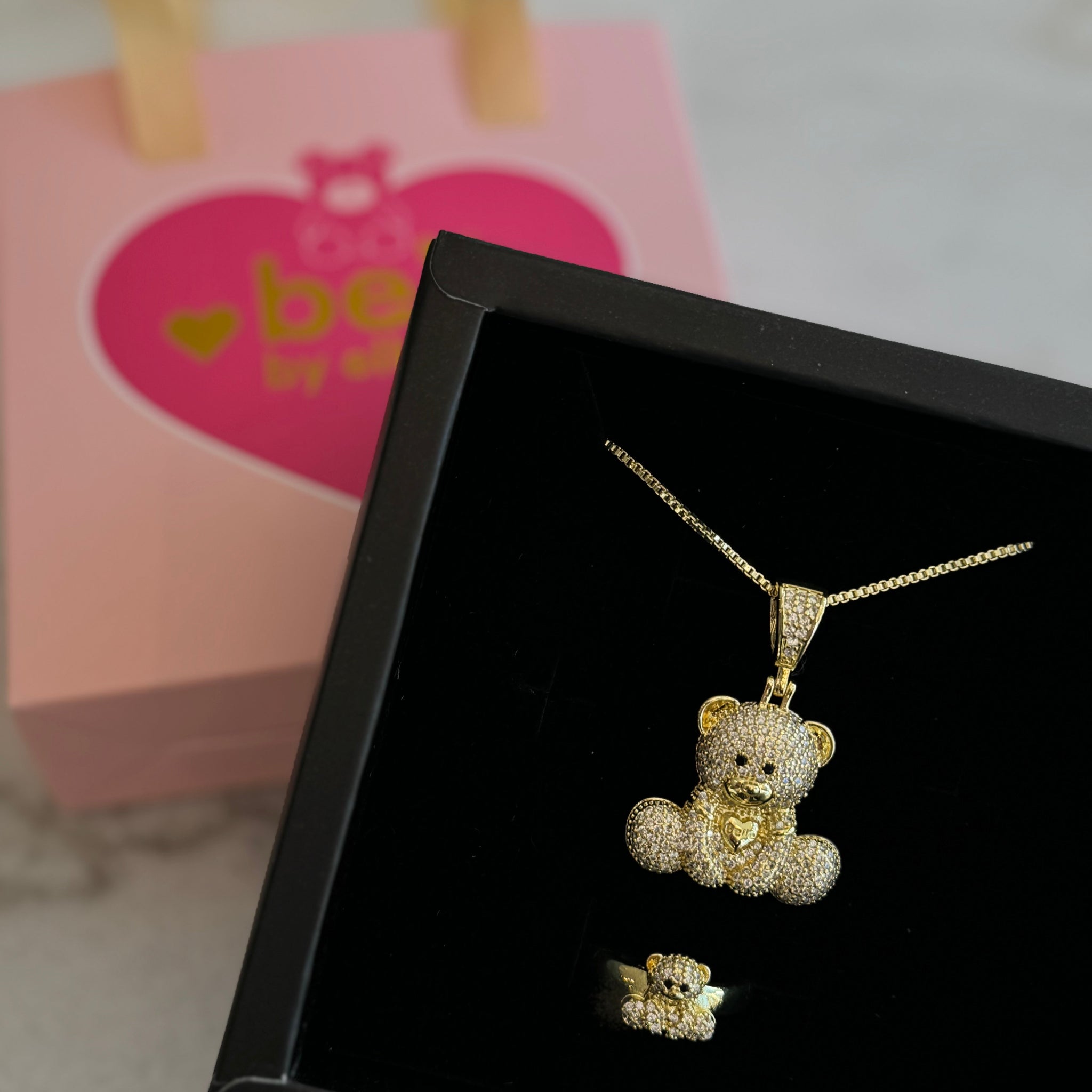 Belle Teddy Bear Necklace