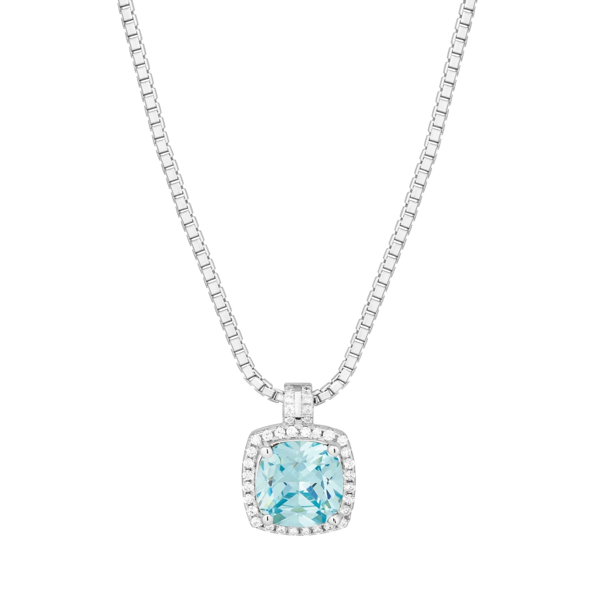 Belle Birthstone CZ Necklace | Silver