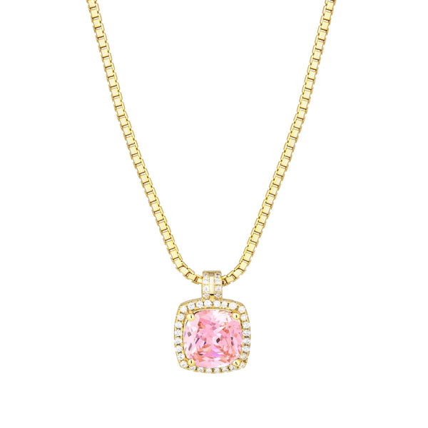 Belle Birthstone CZ Necklace | Gold