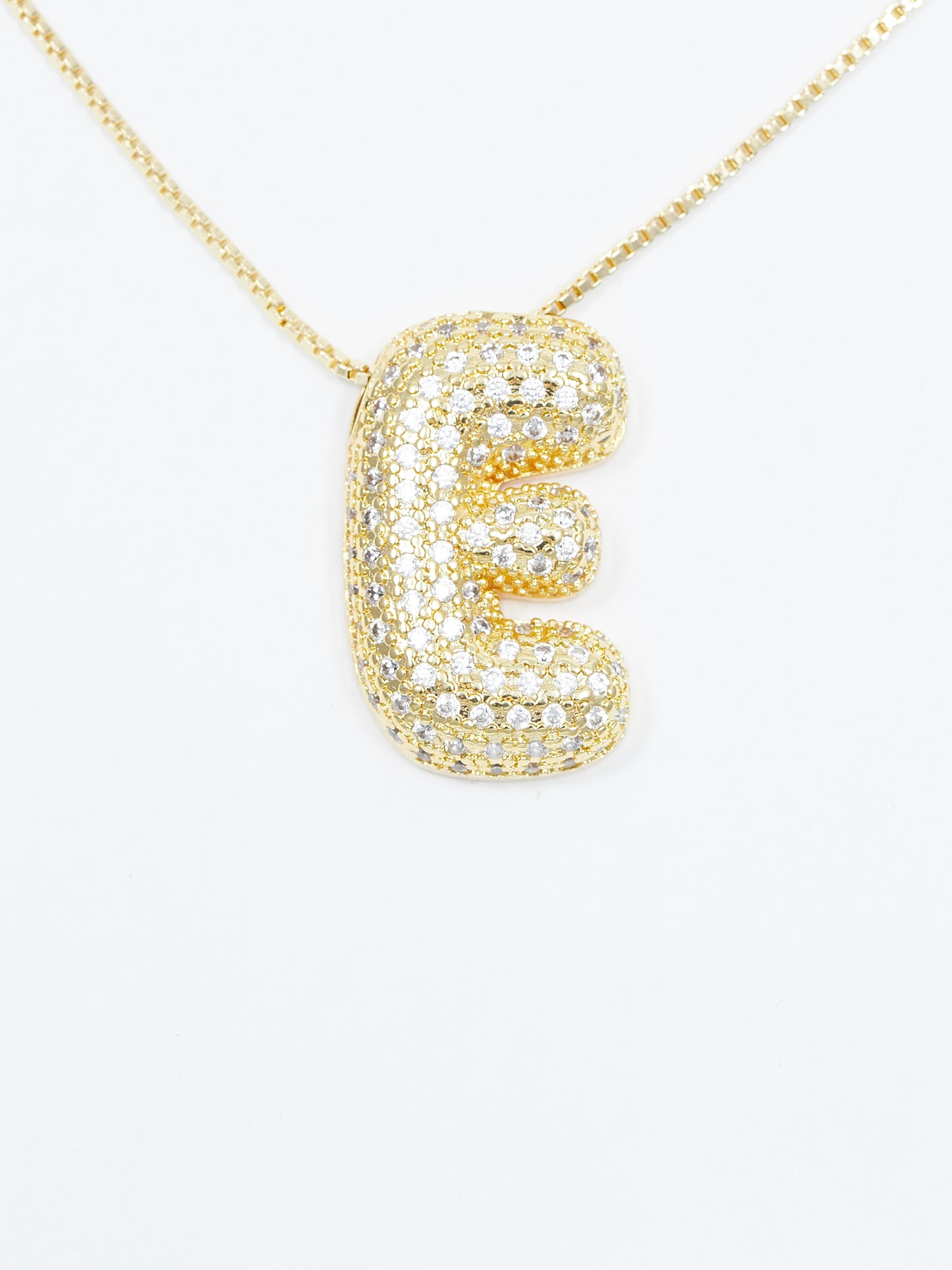 Jumbo Bling Bubble Initial Necklace