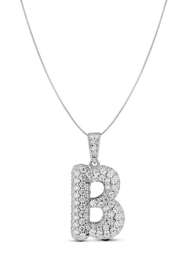 Silver Bubble Letter Necklace