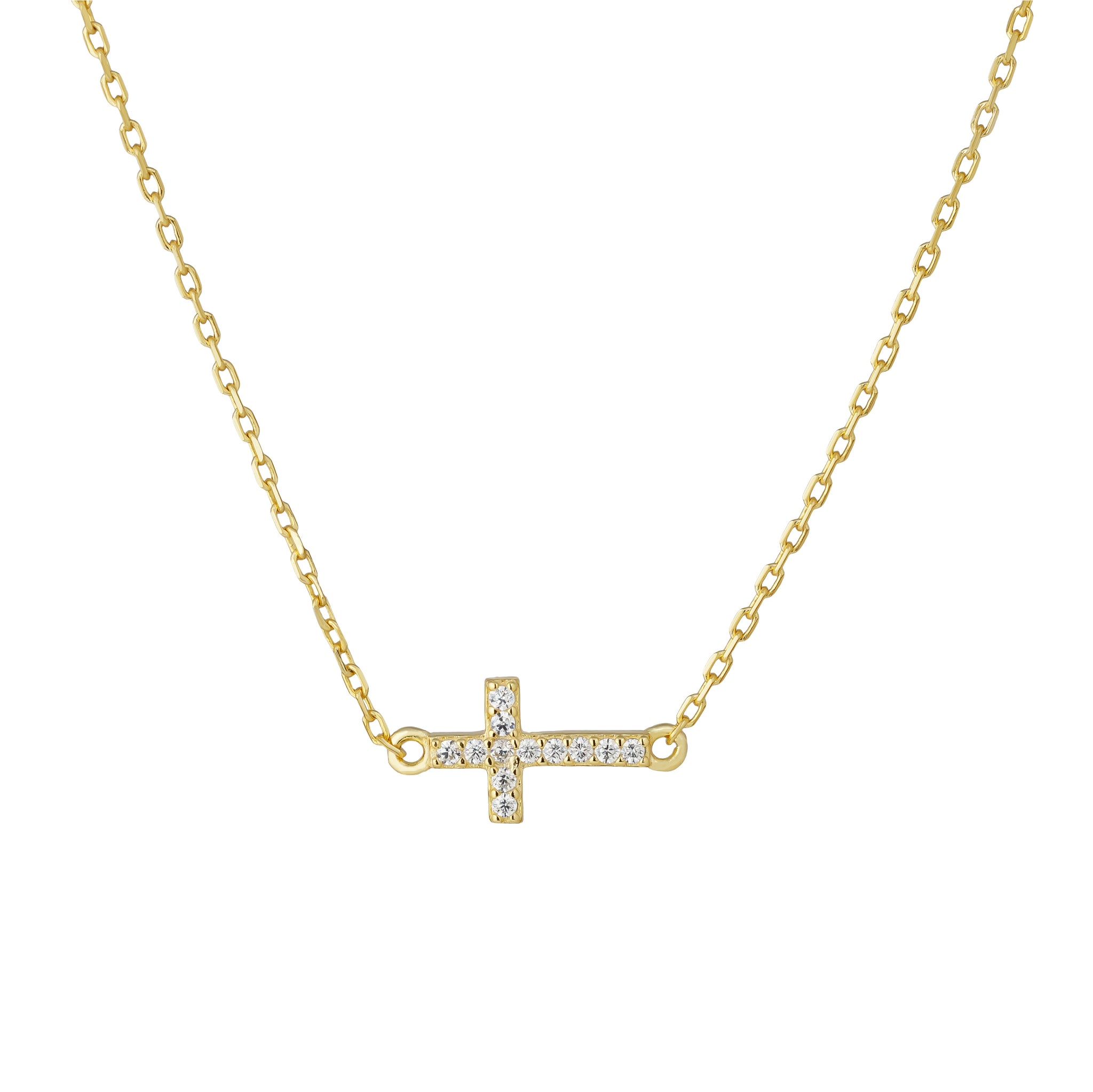 dainty mini cross cz necklace