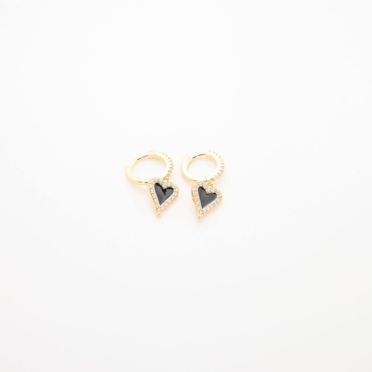 Bling Heart Hoop Earrings