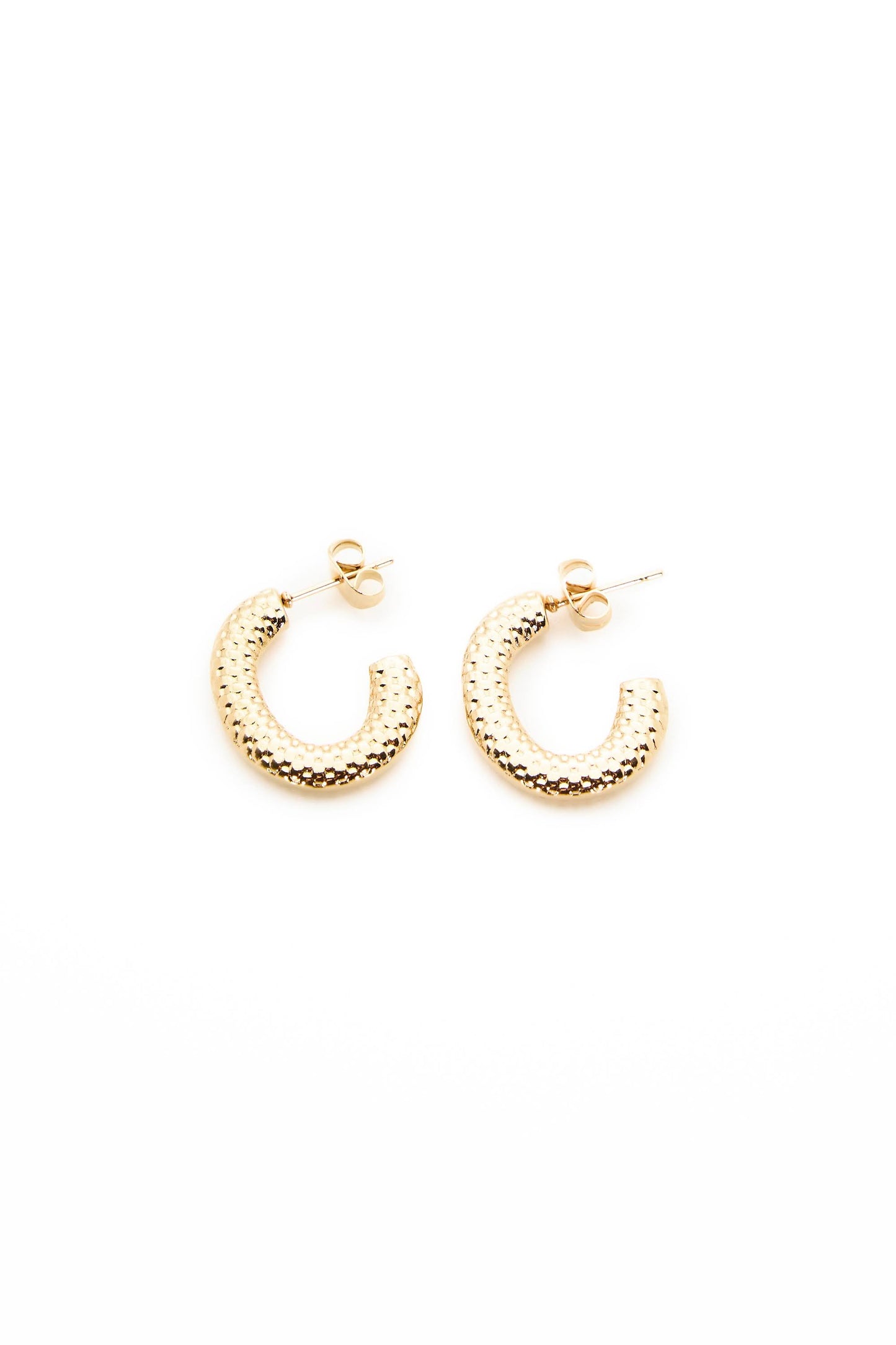 Textured Gold Hoop Earring